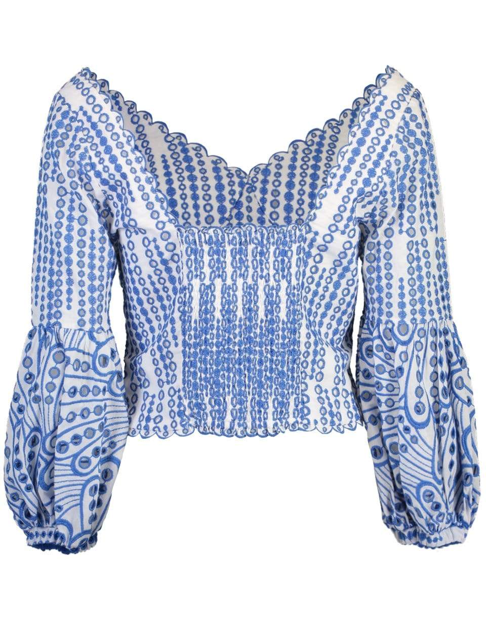 CHARO RUIZ IBIZA-Renata 3/4 Sleeve Eyelet Top-