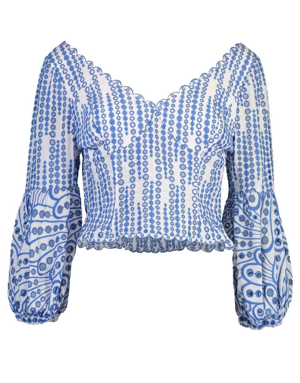CHARO RUIZ IBIZA-Renata 3/4 Sleeve Eyelet Top-