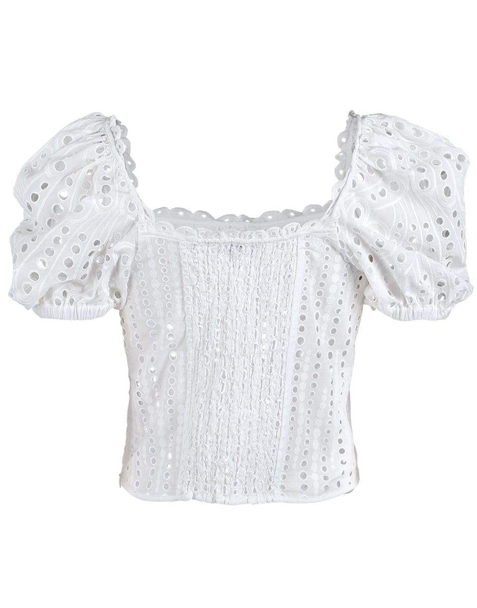 CHARO RUIZ IBIZA-Ella Puff Short Sleeve Eyelet Top-