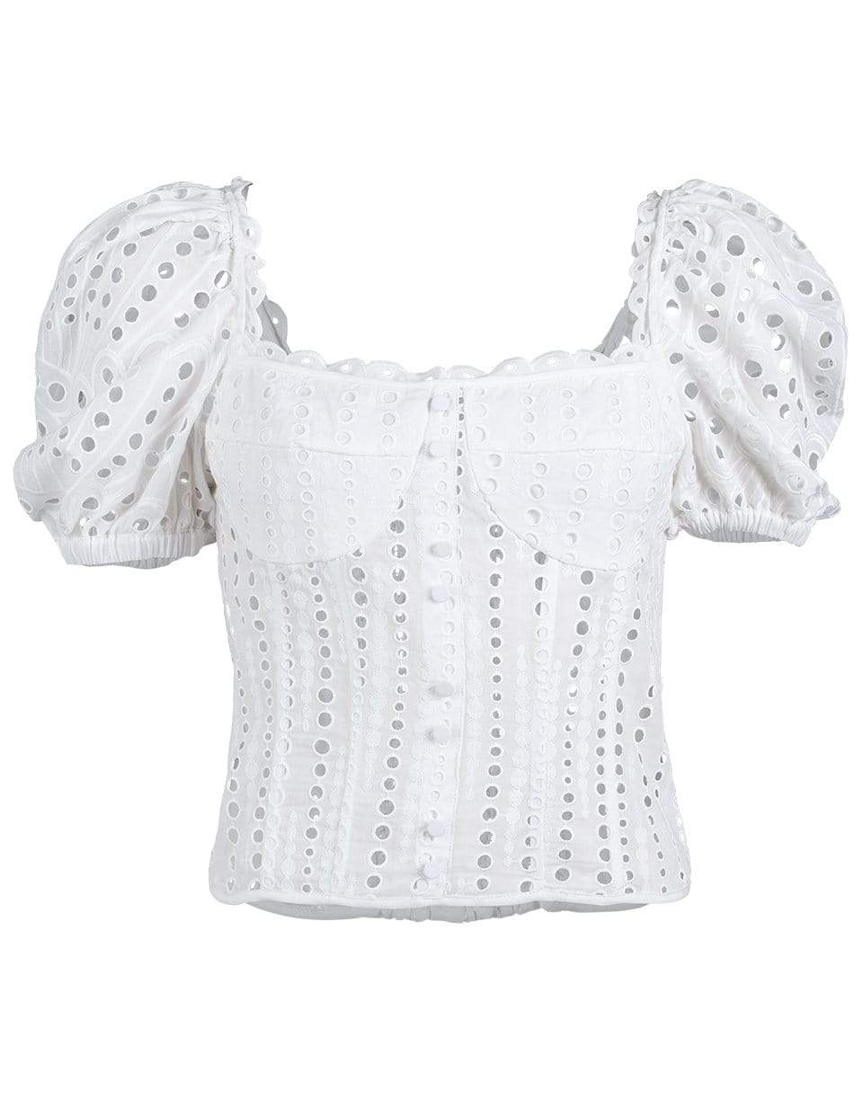 CHARO RUIZ IBIZA-Ella Puff Short Sleeve Eyelet Top-