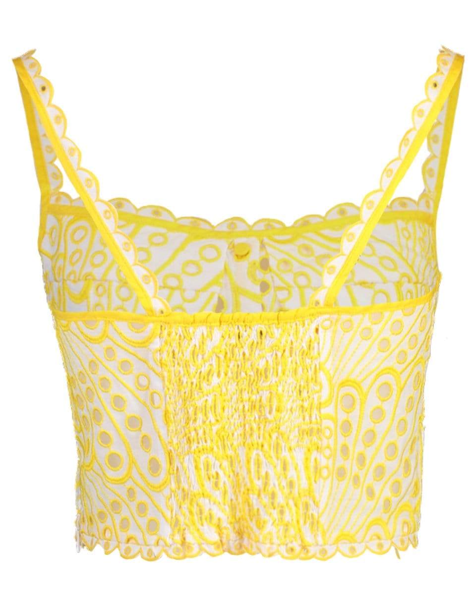 CHARO RUIZ IBIZA-Tessa Cropped Eyelet Top - Yellow-