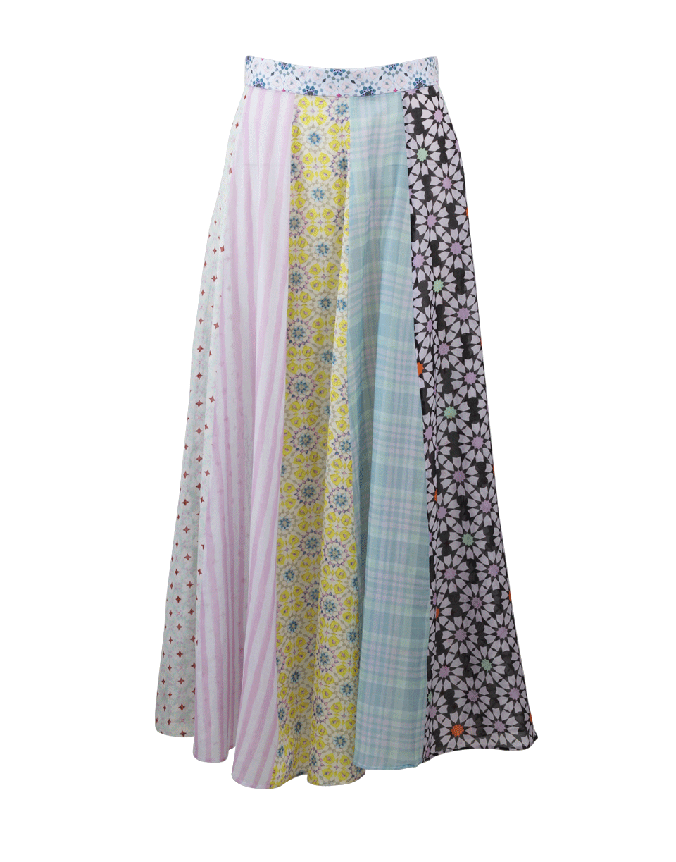 CHER MICHEL KLEIN-Multi-Print Panel Maxi Skirt-