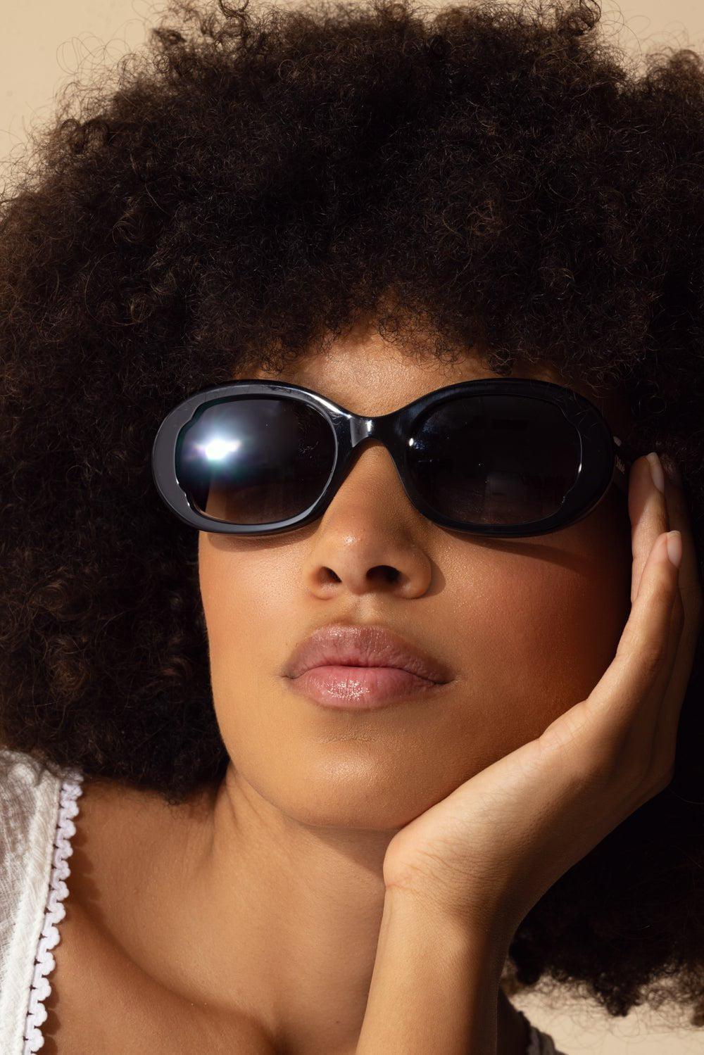 CHLOÉ-Round Sunglasses - Black Grey-BLK/GREY