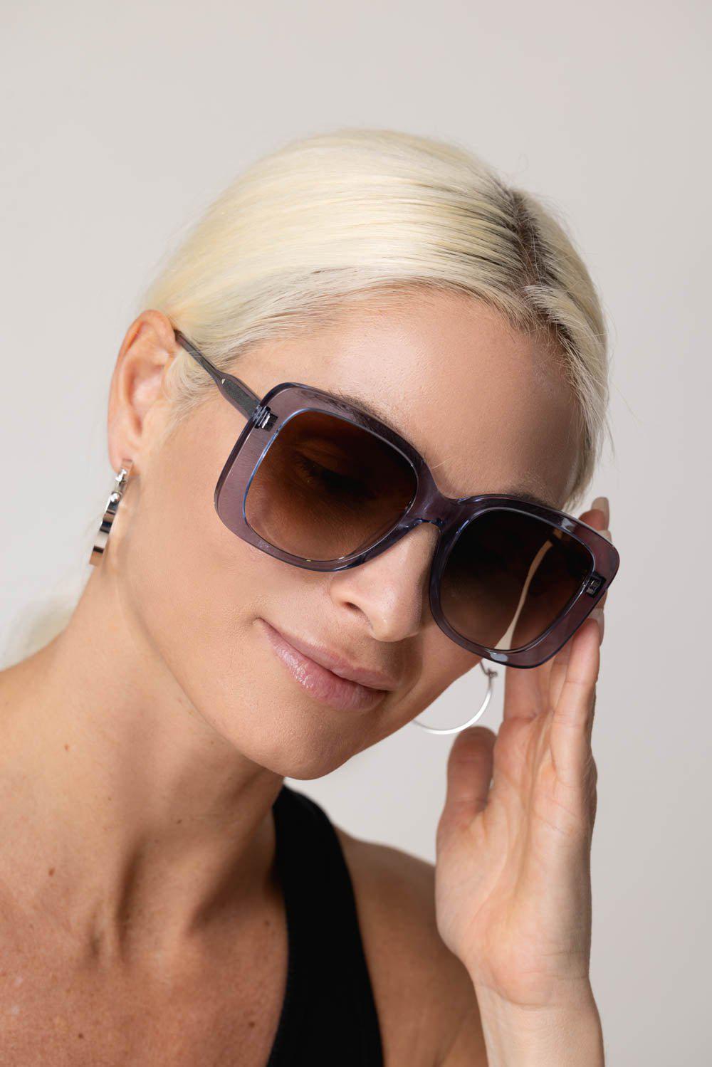 CHLOÉ-Xena Sunglasses-BLUE/BRN