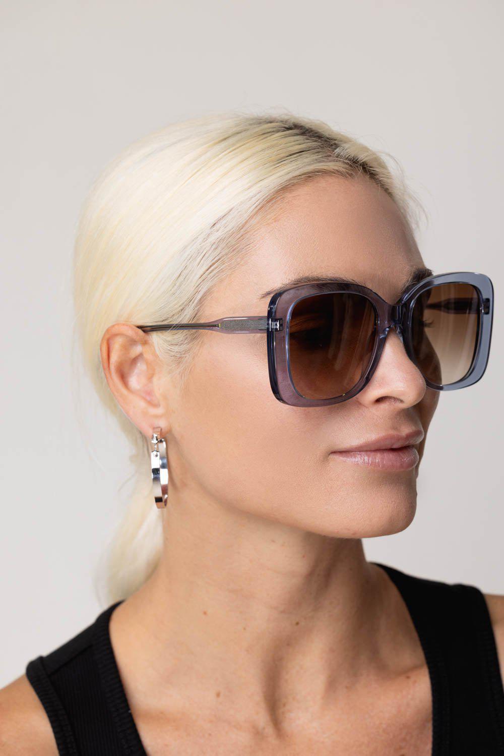 CHLOÉ-Xena Sunglasses-BLUE/BRN