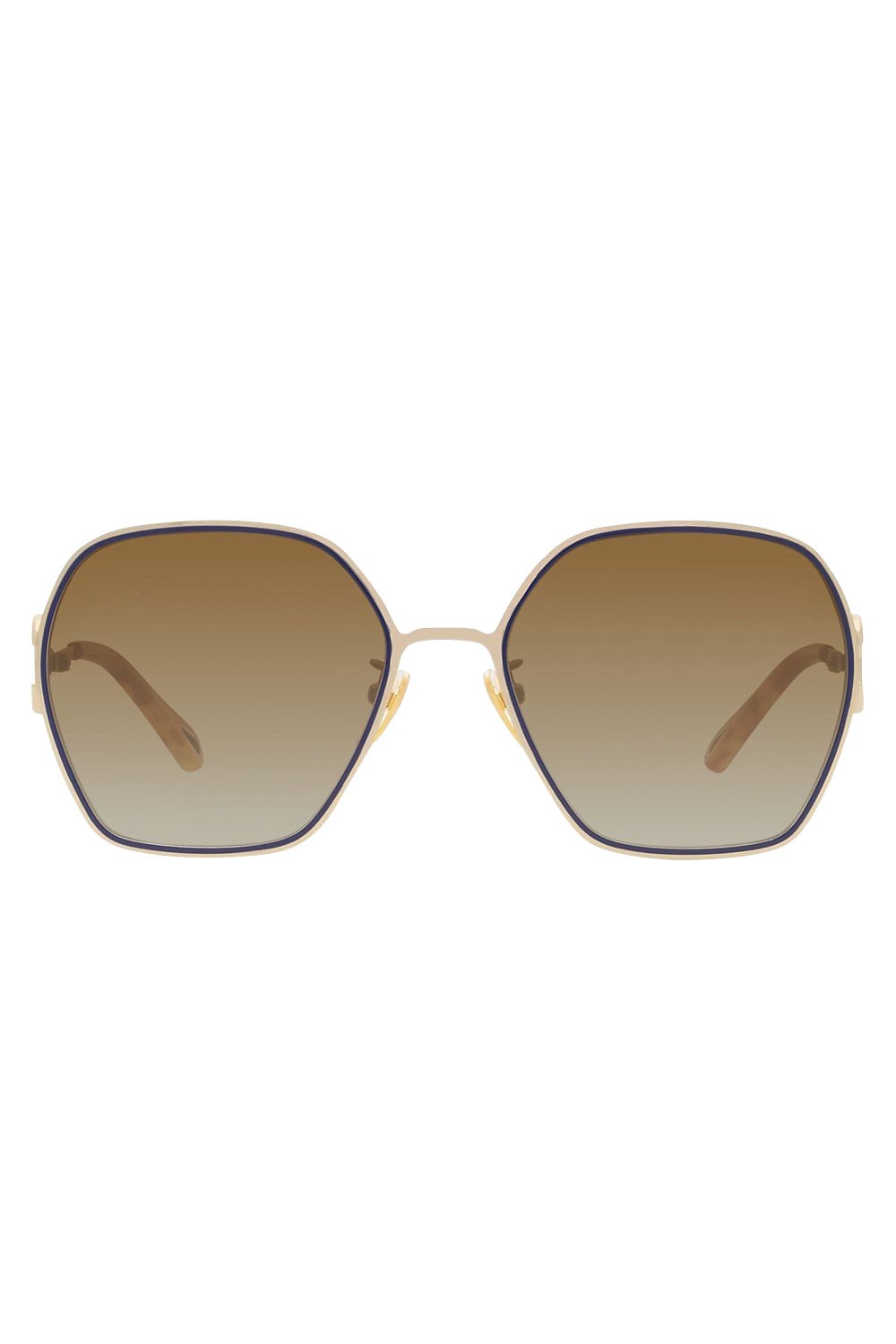 CHLOÉ-Hexagon Sunglasses-GOLD/BROWN