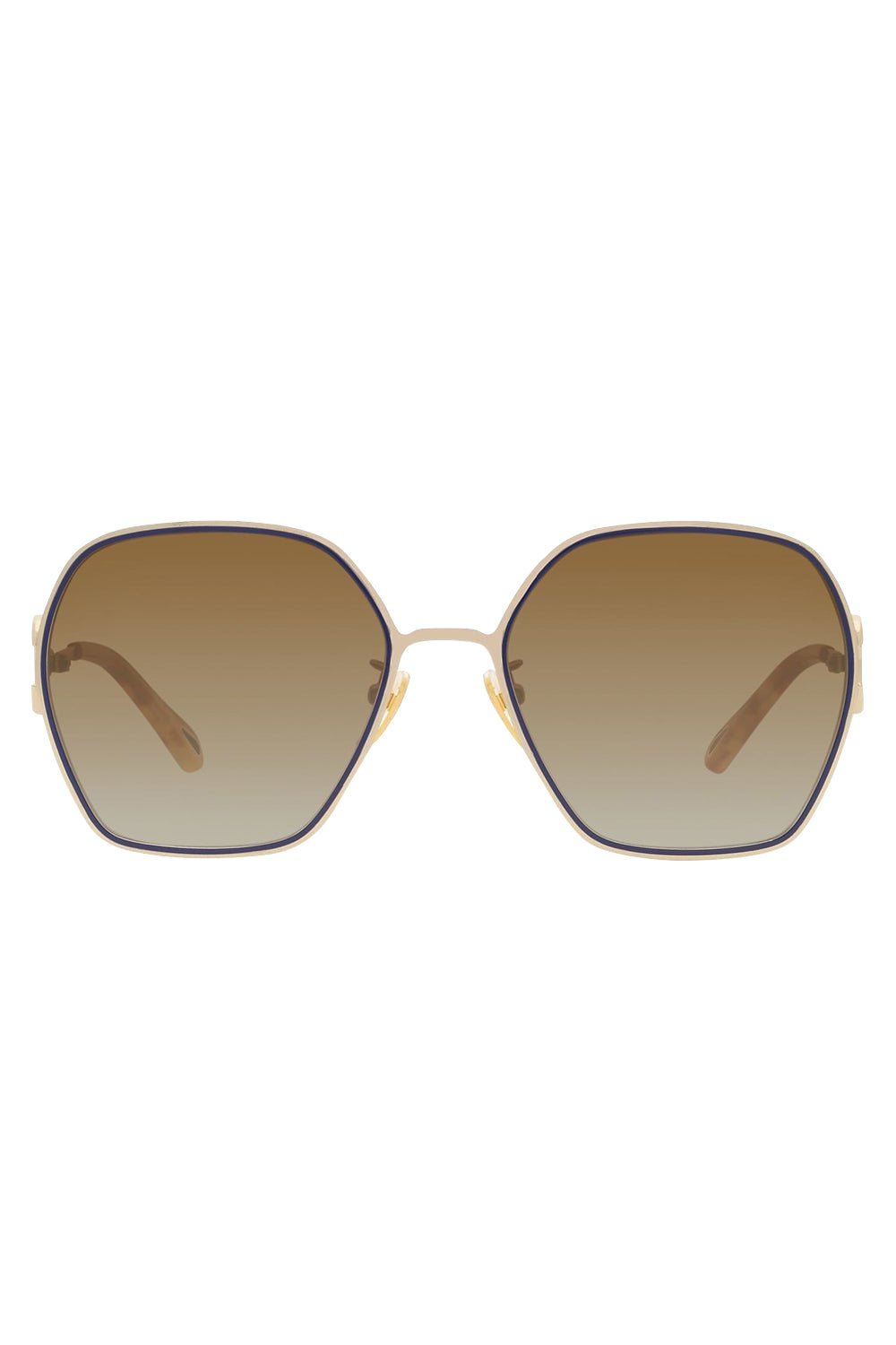 CHLOÉ-Hexagon Sunglasses-GLD/BRN