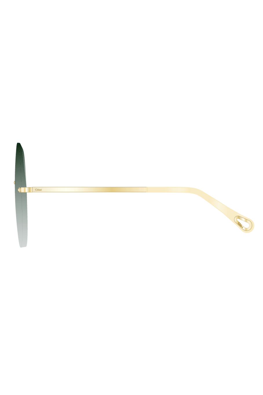 CHLOÉ-Rimless Sunglasses-GLD/GRN