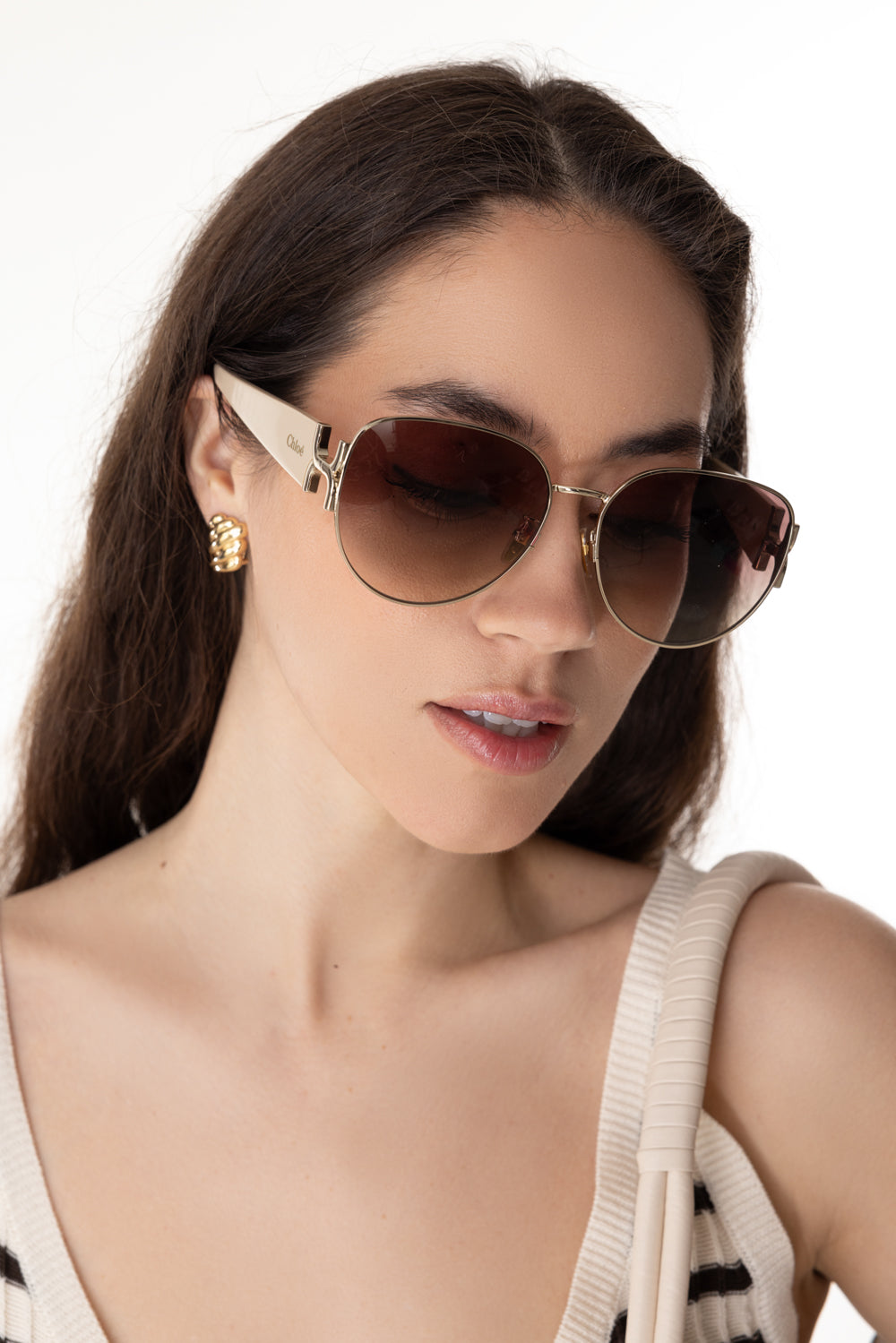 Oval Aviator Sunglasses-GLDIVOBR-ACCESSORIESUNGLASSES-CHLOÉ