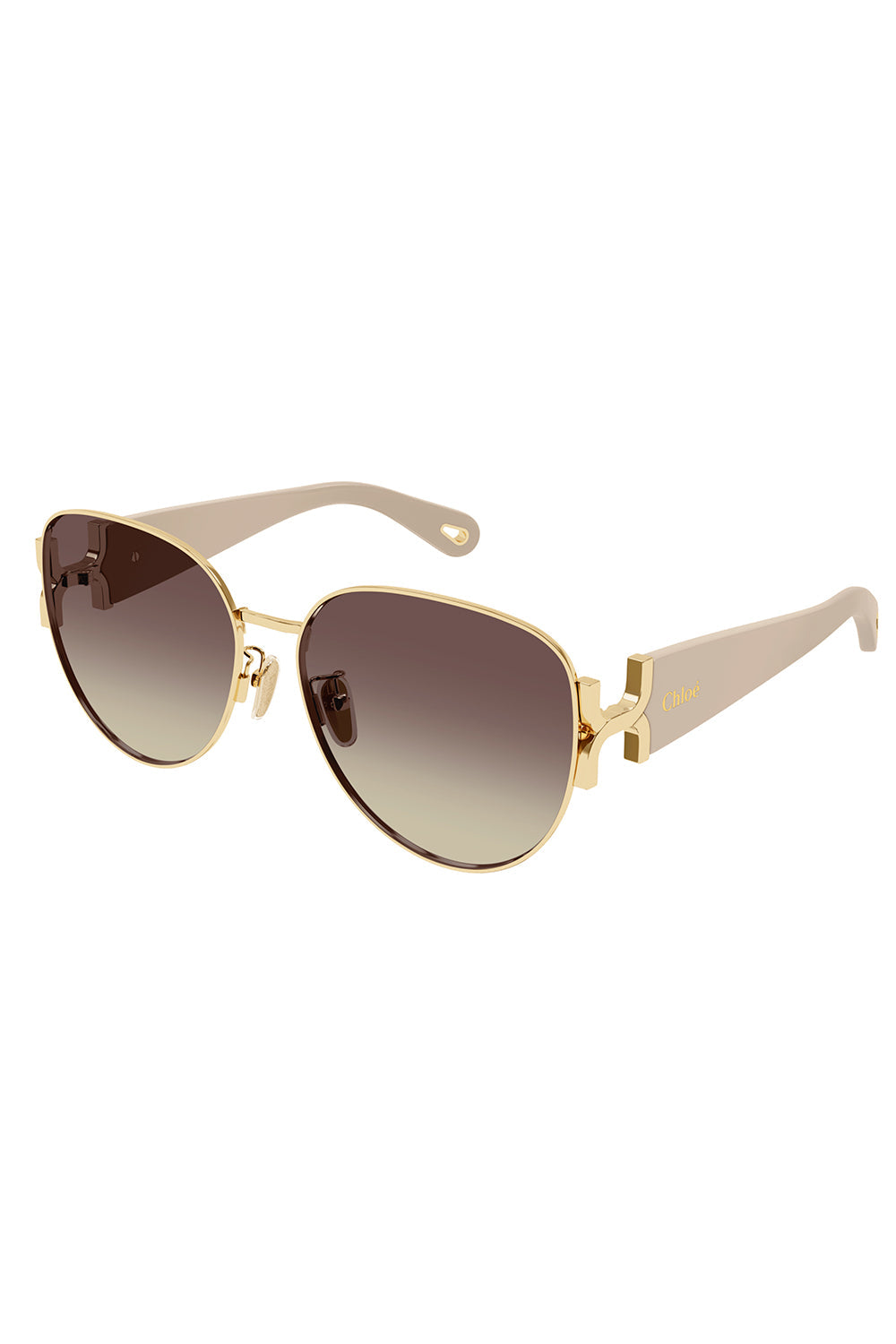 Oval Aviator Sunglasses-GLDIVOBR-ACCESSORIESUNGLASSES-CHLOÉ