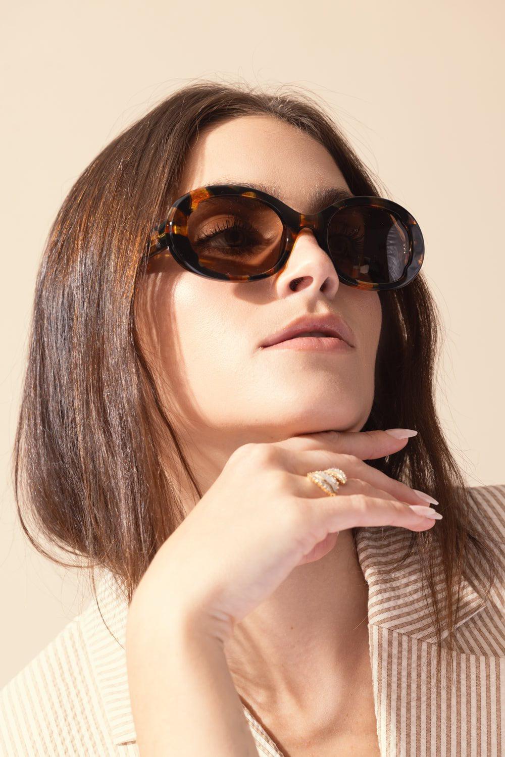 CHLOÉ-Round Sunglasses - Havana Tortoise-HAV/TORT