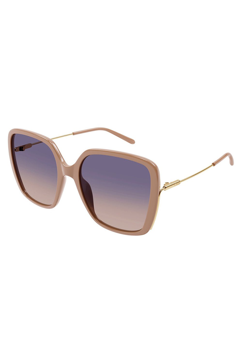 CHLOÉ-Elys Square Sunglasses - Nude-NUDE/GOLD/BLACK
