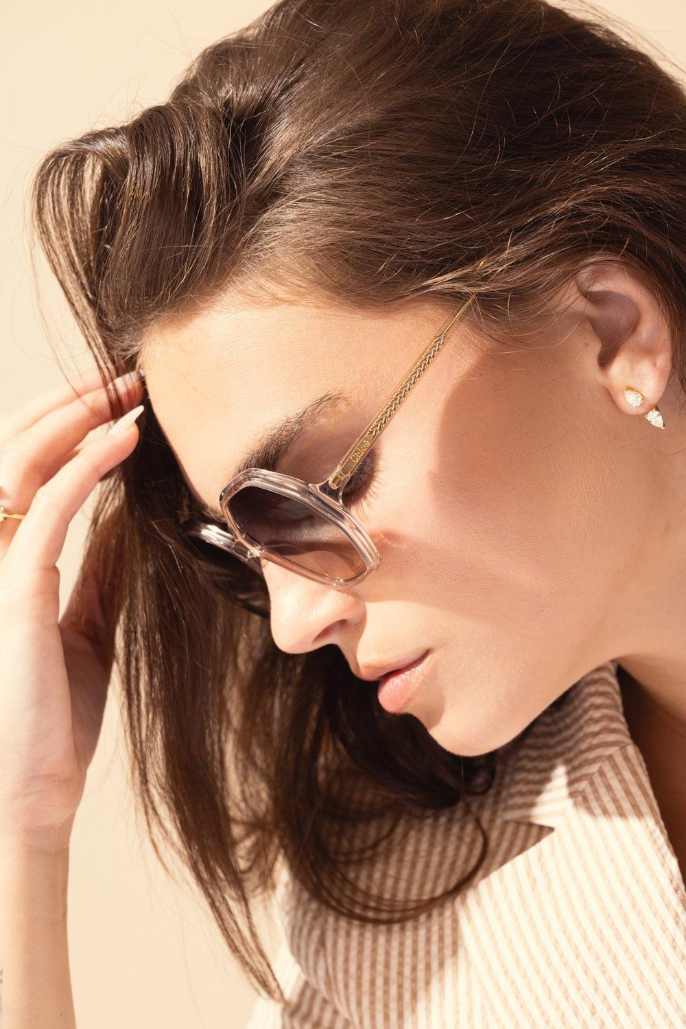 CHLOÉ-Esther Sunglasses-NUDE/GRN