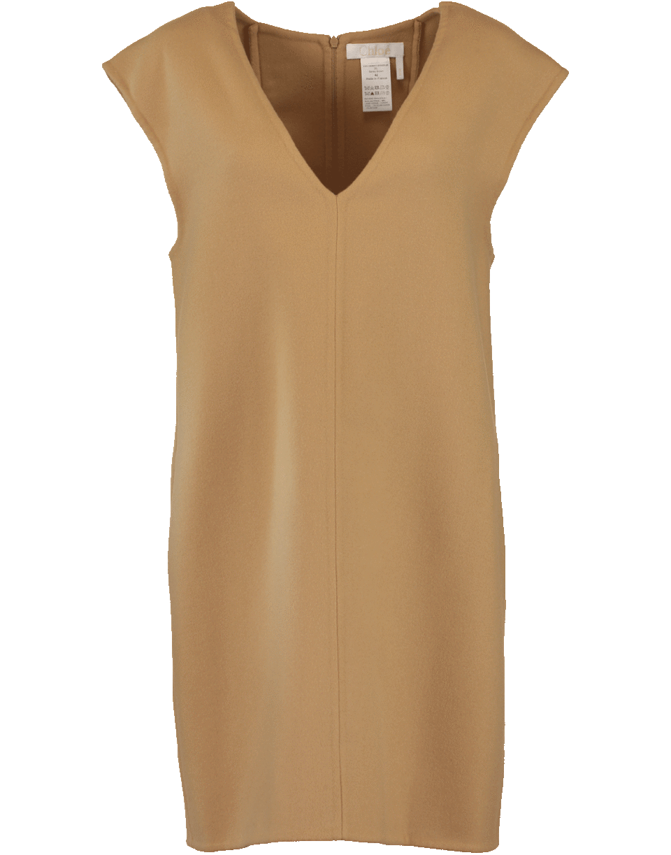 CHLOÉ-Double Face Wool Dress-