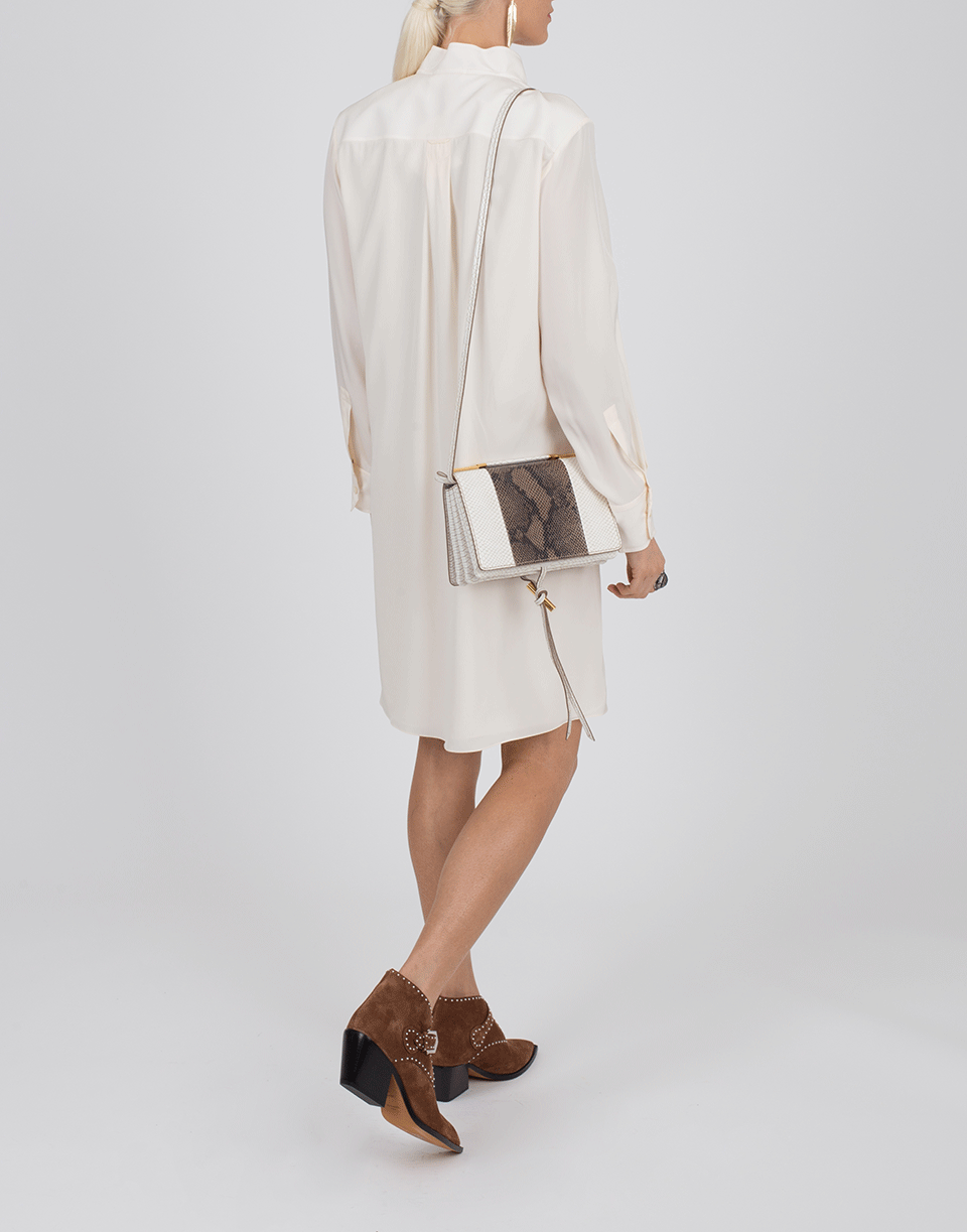 CHLOÉ-Neck Tie Silk Dress-