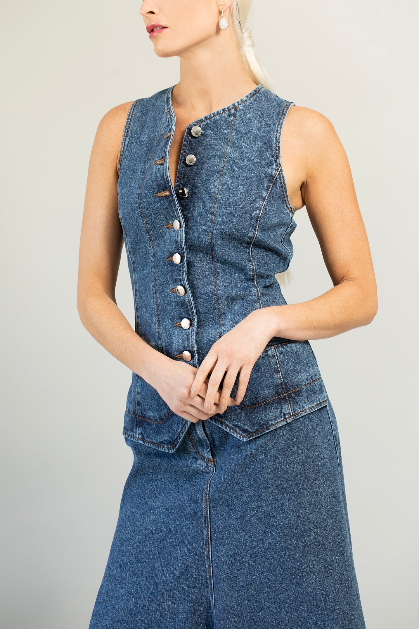 CHLOÉ-Sleeveless Denim Dress-