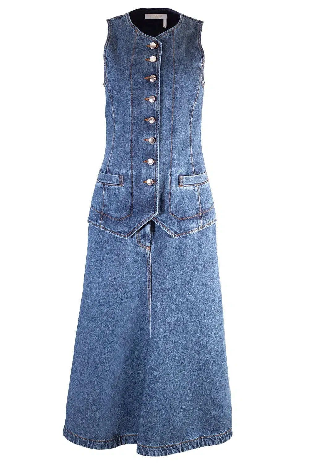CHLOÉ-Sleeveless Denim Dress-