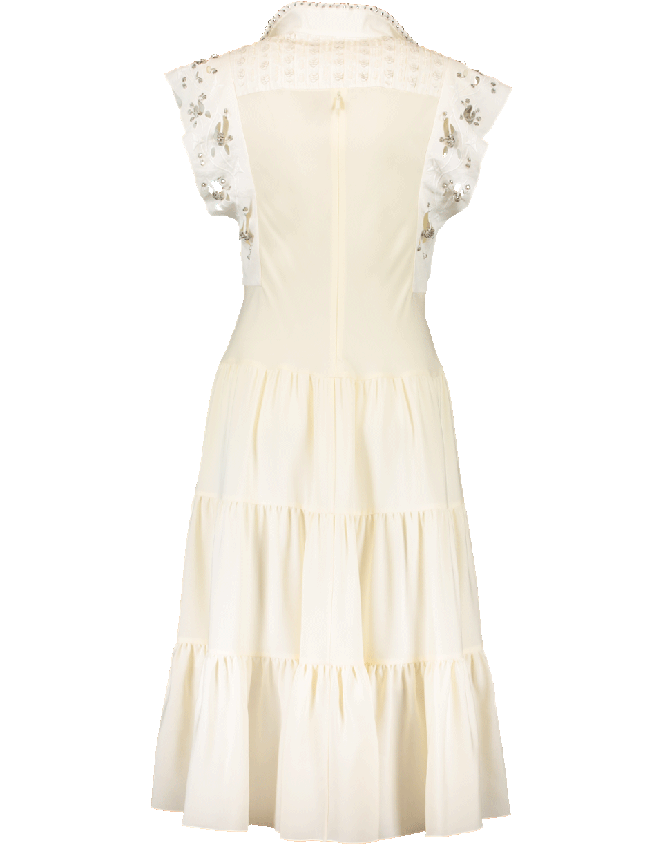 CHLOÉ-Silk Cady Victorian Dress-WHITE