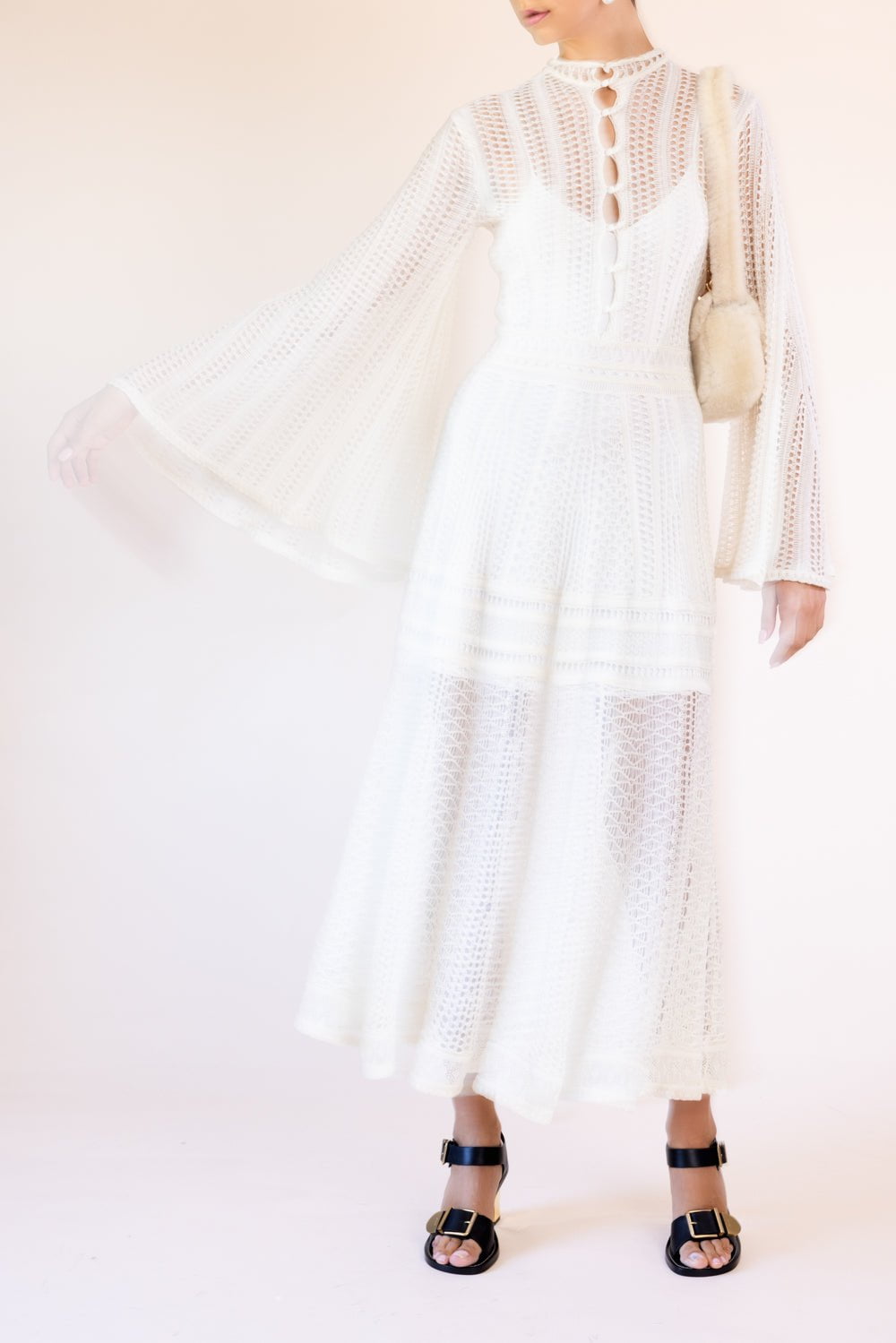 CHLOÉ-Eyelet Knit Maxi Dress-ICONMILK