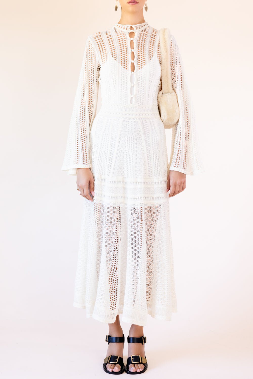 CHLOÉ-Eyelet Knit Maxi Dress-ICONMILK