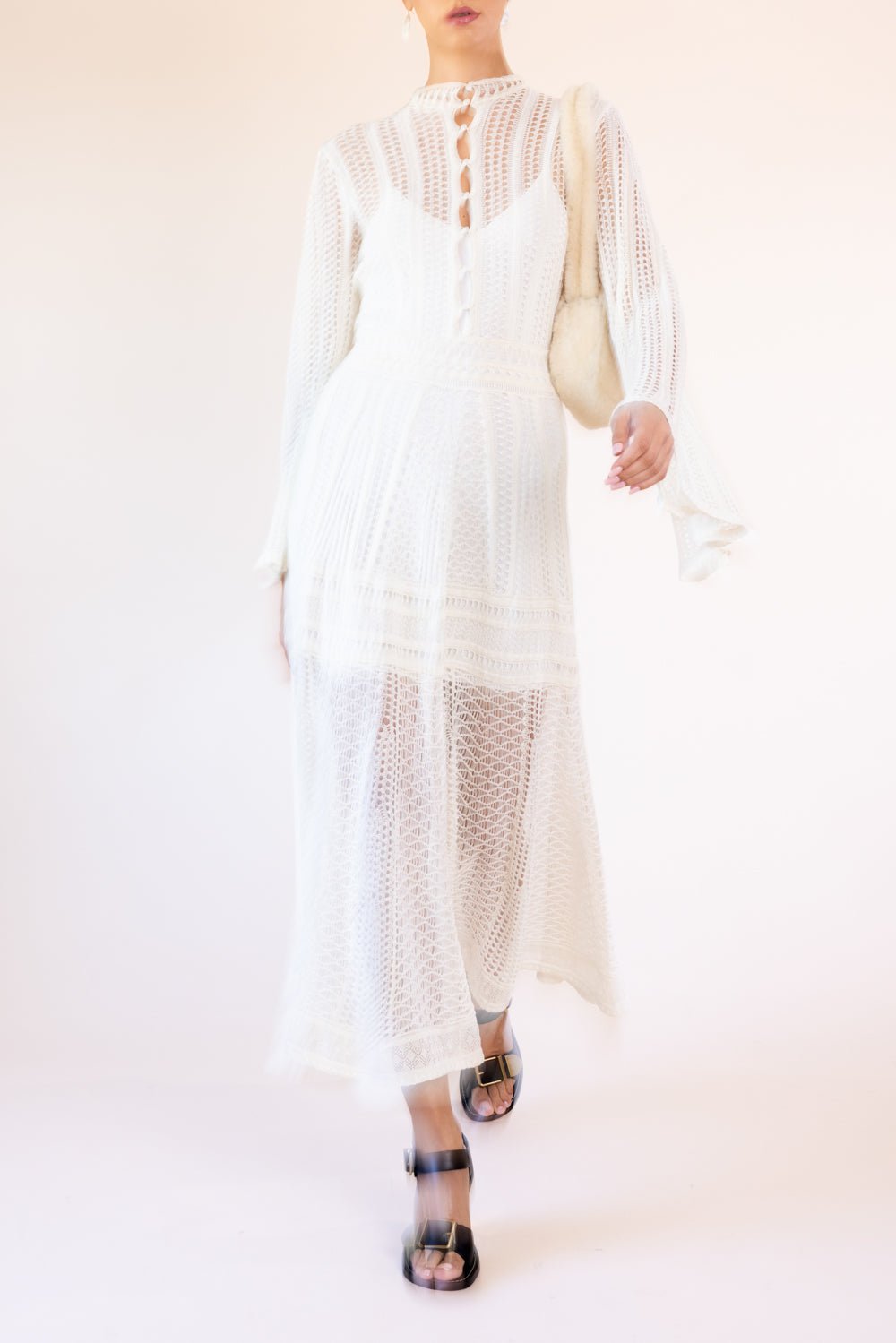 CHLOÉ-Eyelet Knit Maxi Dress-ICONMILK