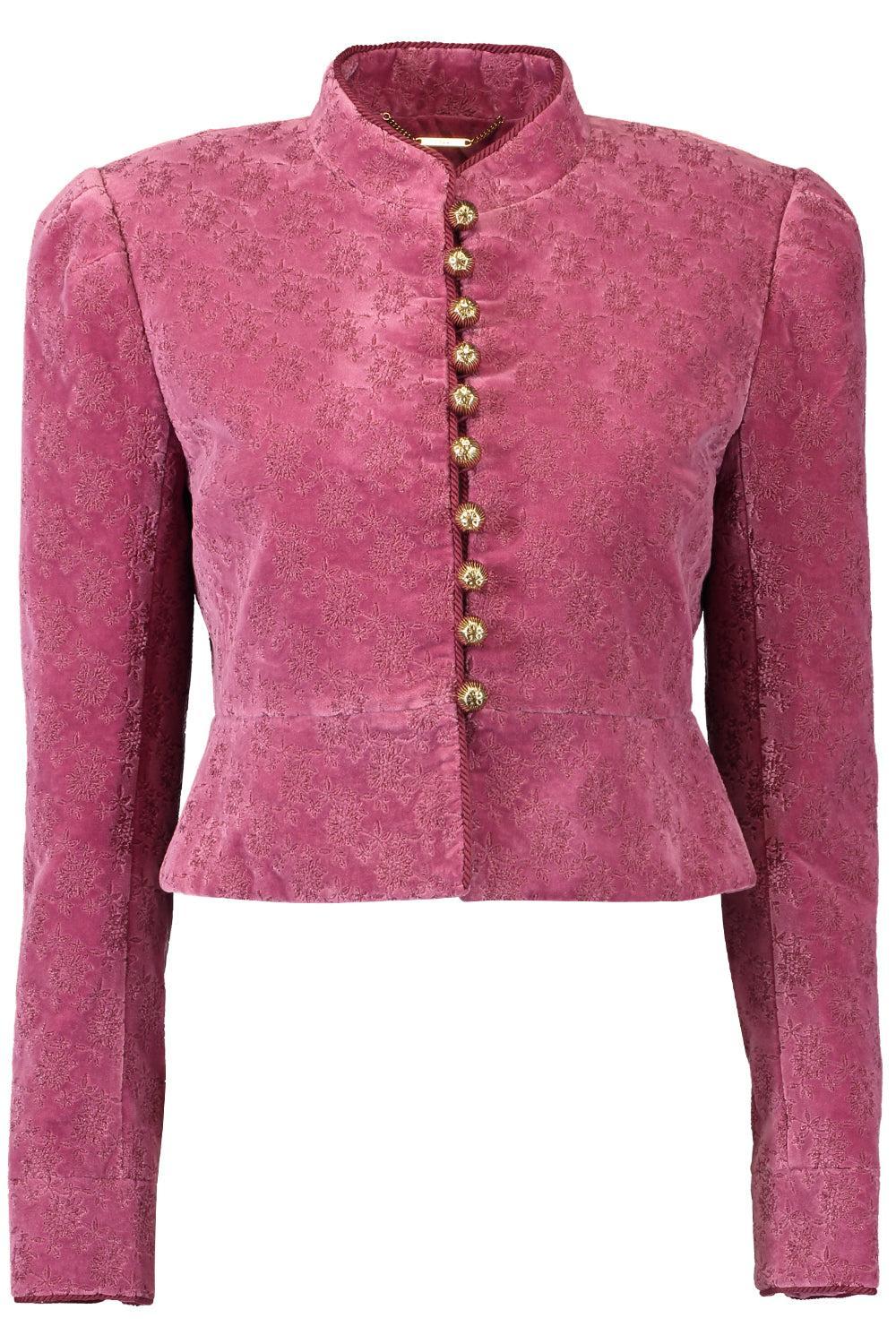 Velvet Button Front Crop Top-BRNTLILC-34-CLOTHINGJACKETCASUAL-CHLOÉ