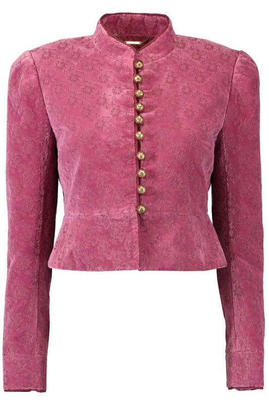 Velvet Button Front Crop Top-BRNTLILC-34-CLOTHINGJACKETCASUAL-CHLOÉ