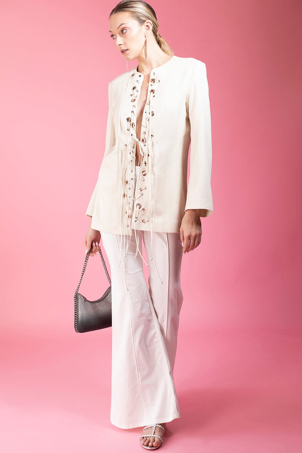 CHLOÉ-Collarless Long Jacket-