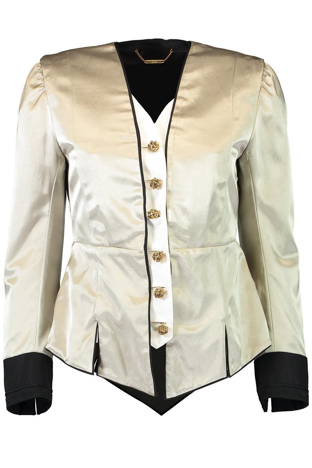 Shiny Twill Mix Jacket-SLVRCLOU-36-CLOTHINGJACKETCASUAL-CHLOÉ