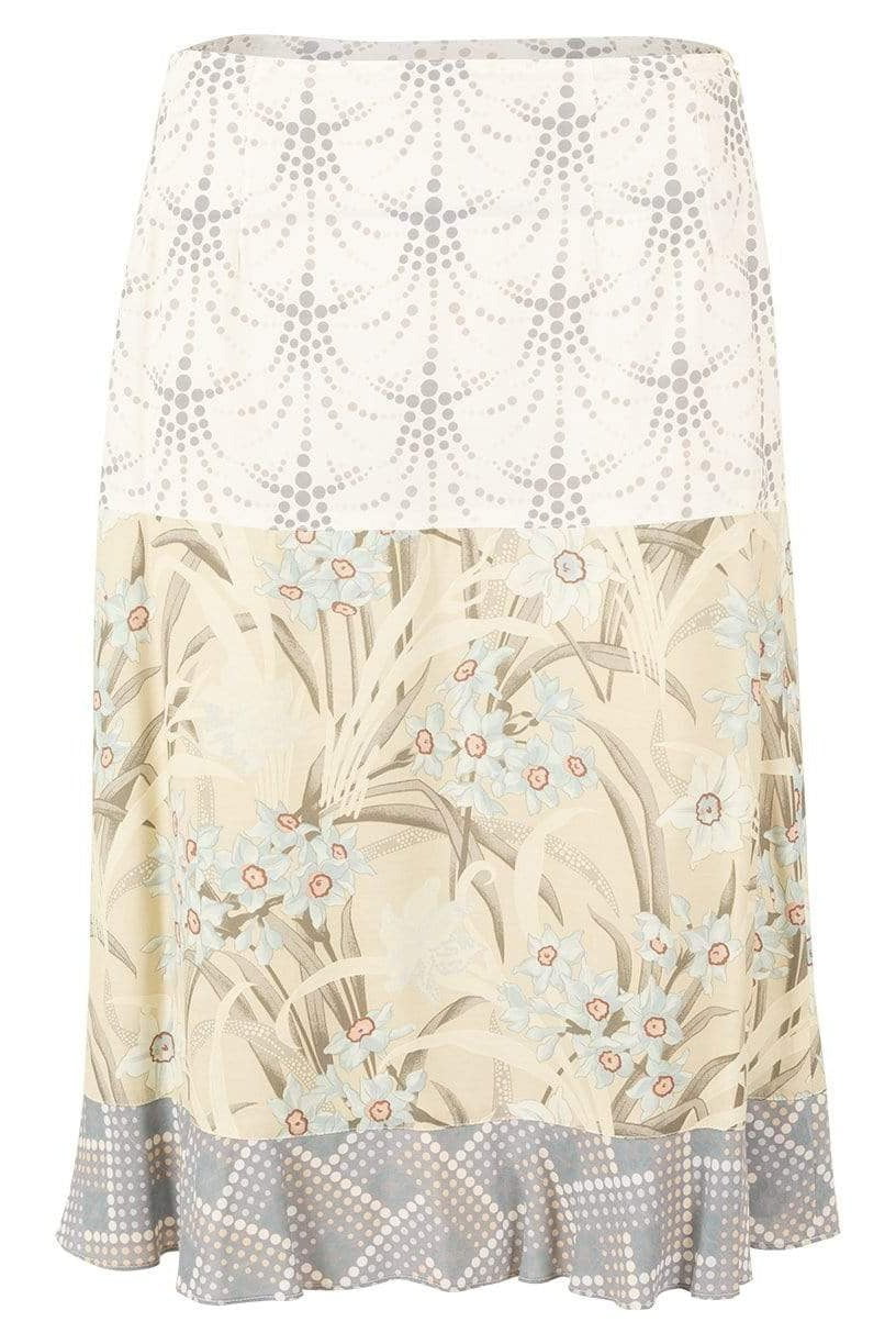 CHLOÉ-Floral Print Knee-Length Skirt-BEIGE