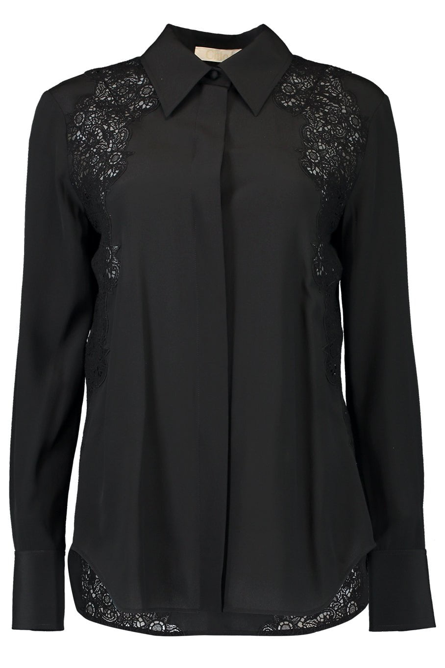 CHLOÉ-Long Sleeve Button Down Blouse - Black-