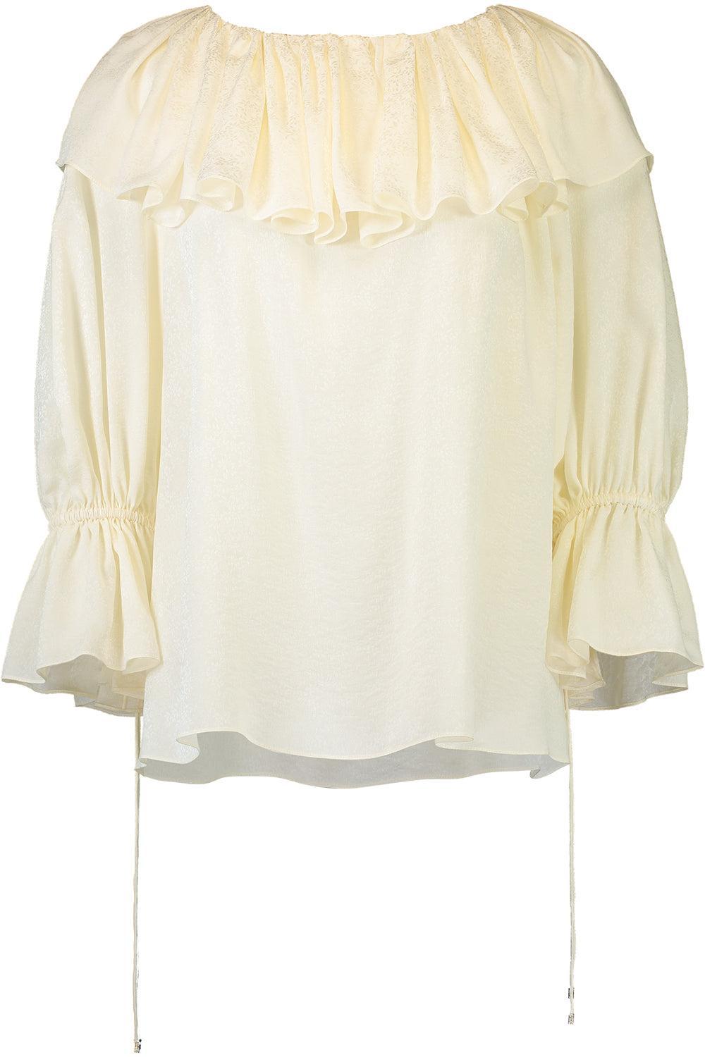 Fluid Ruffle Top-CREAM-34-CLOTHINGTOPBLOUSE-CHLOÉ