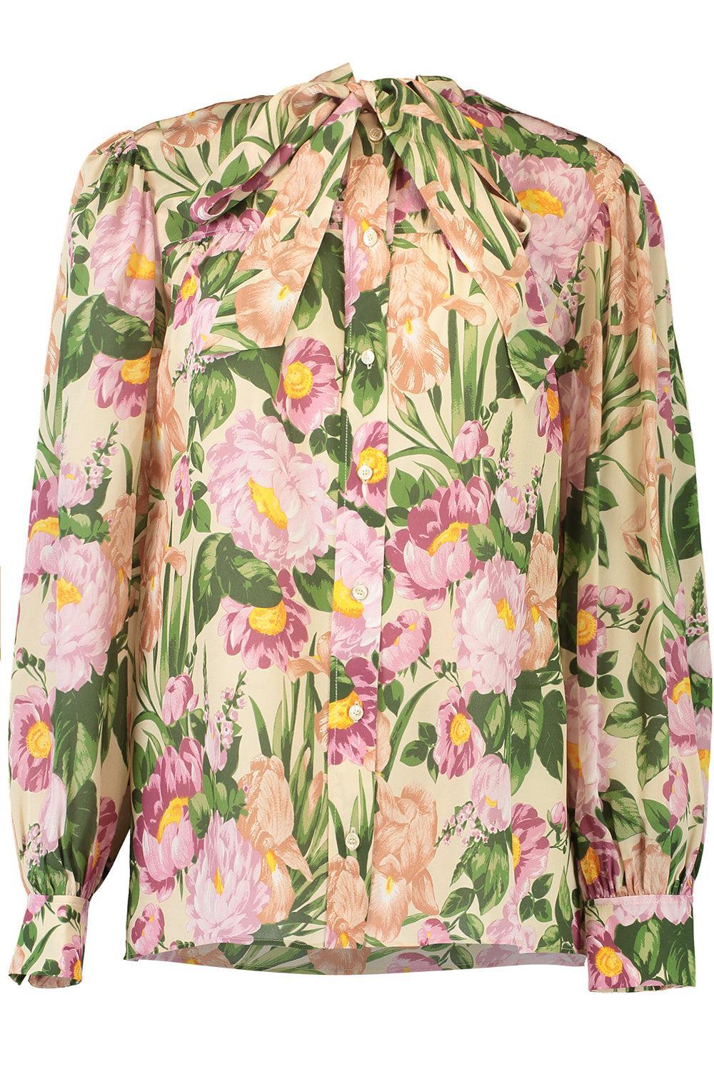 Floral Long Sleeve Blouse-MACADMIA-36-CLOTHINGTOPBLOUSE-CHLOÉ