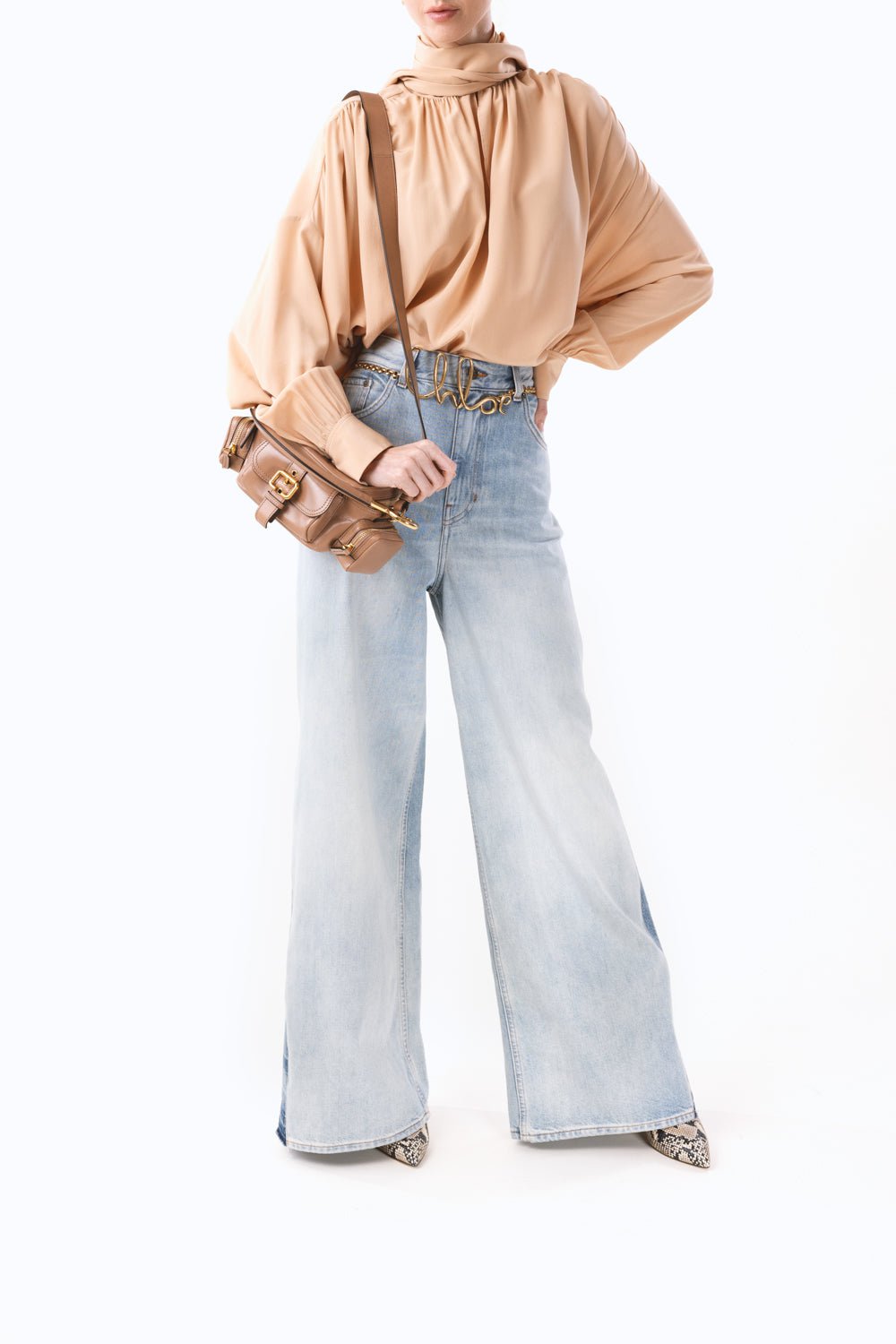 CHLOÉ-Long Sleeve Tie Front Blouse-