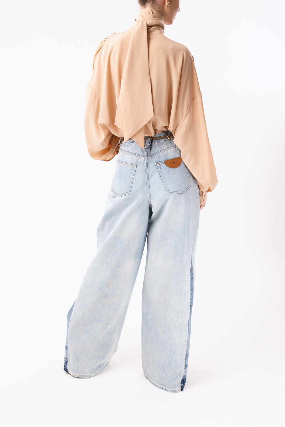 CHLOÉ-Long Sleeve Tie Front Blouse-