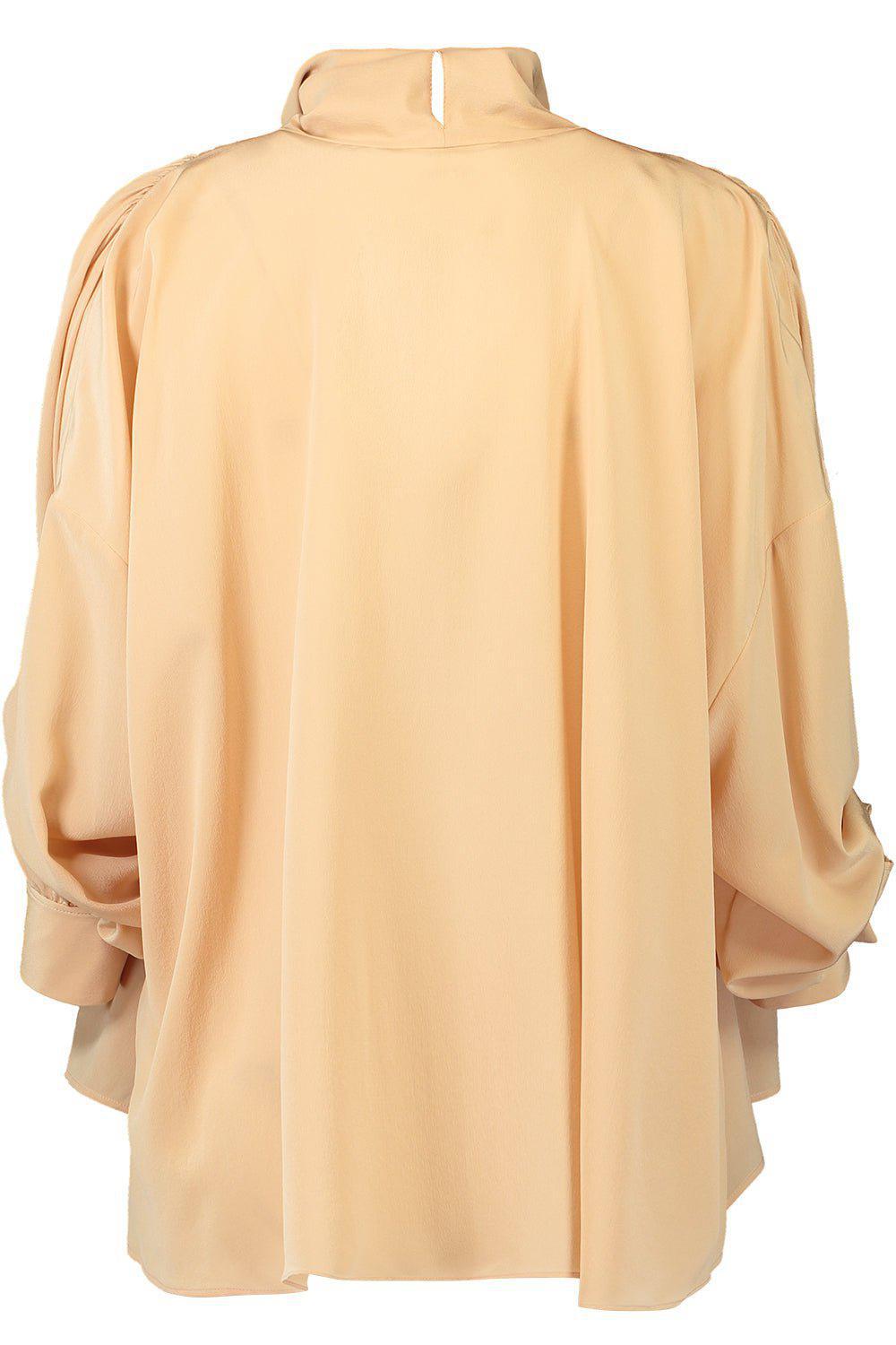 CHLOÉ-Long Sleeve Tie Front Blouse-