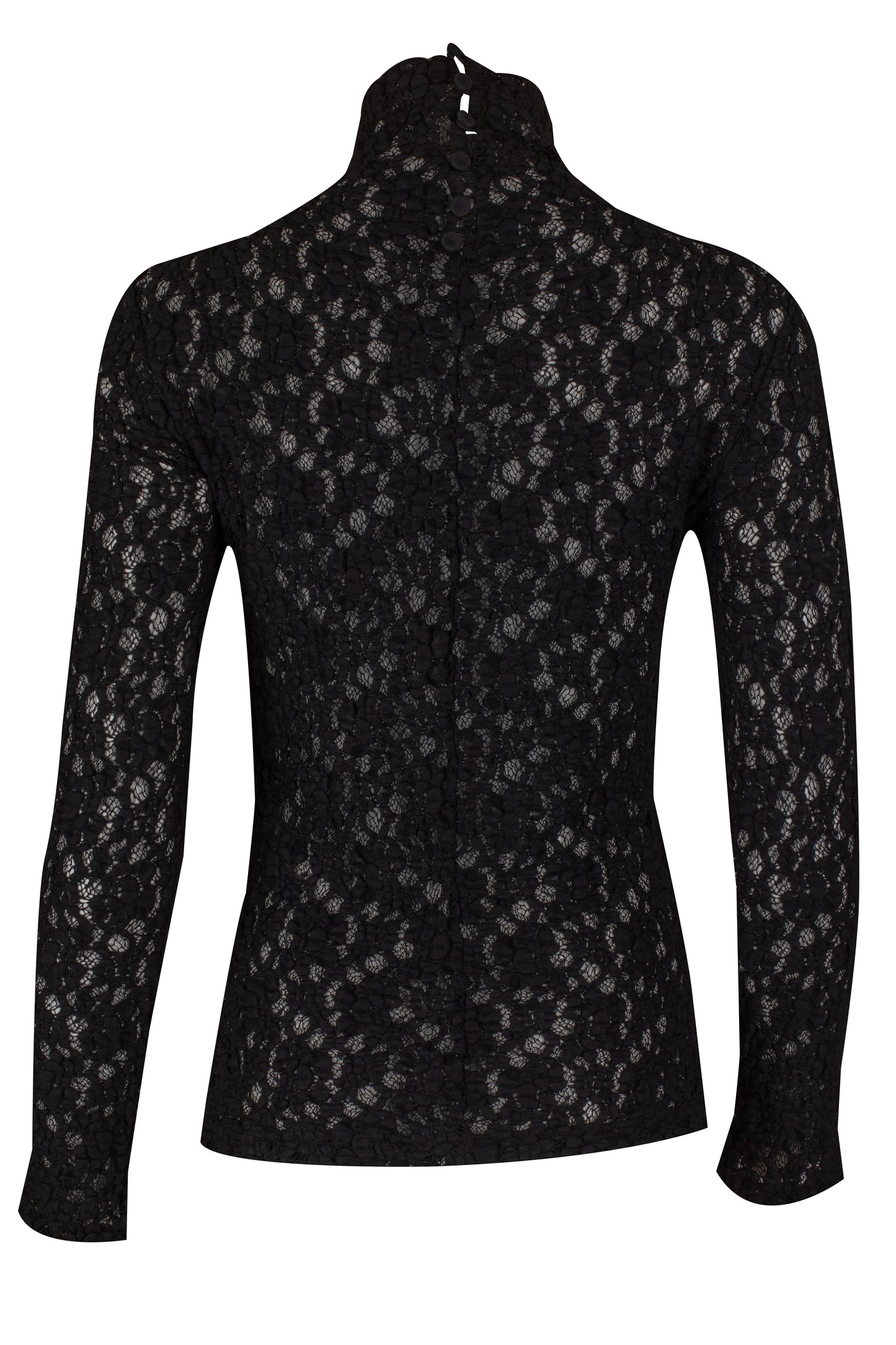 CHLOÉ-Mock Neck Smocked Lace Top-