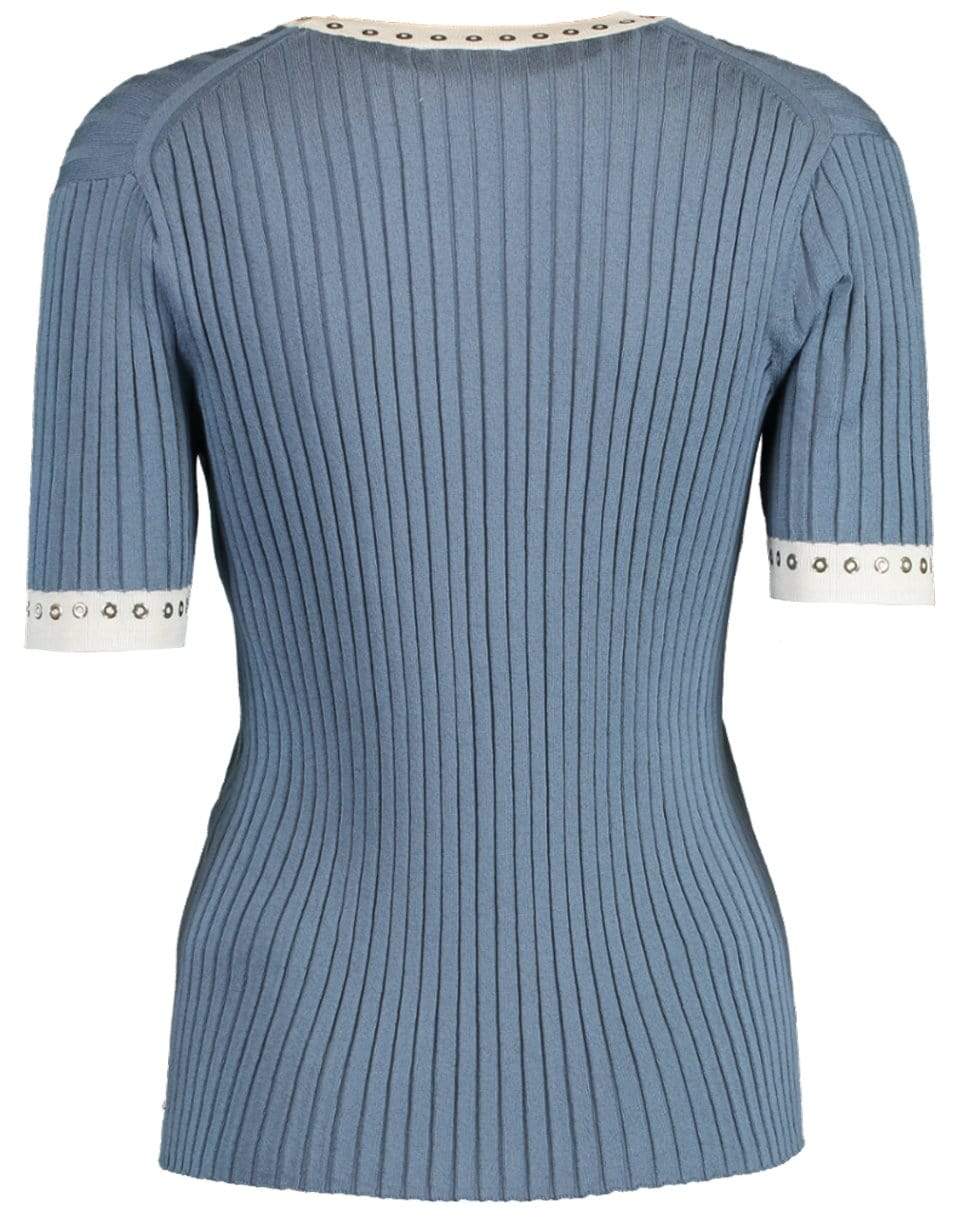 CHLOÉ-Short Sleeve Knit Crewneck Top-