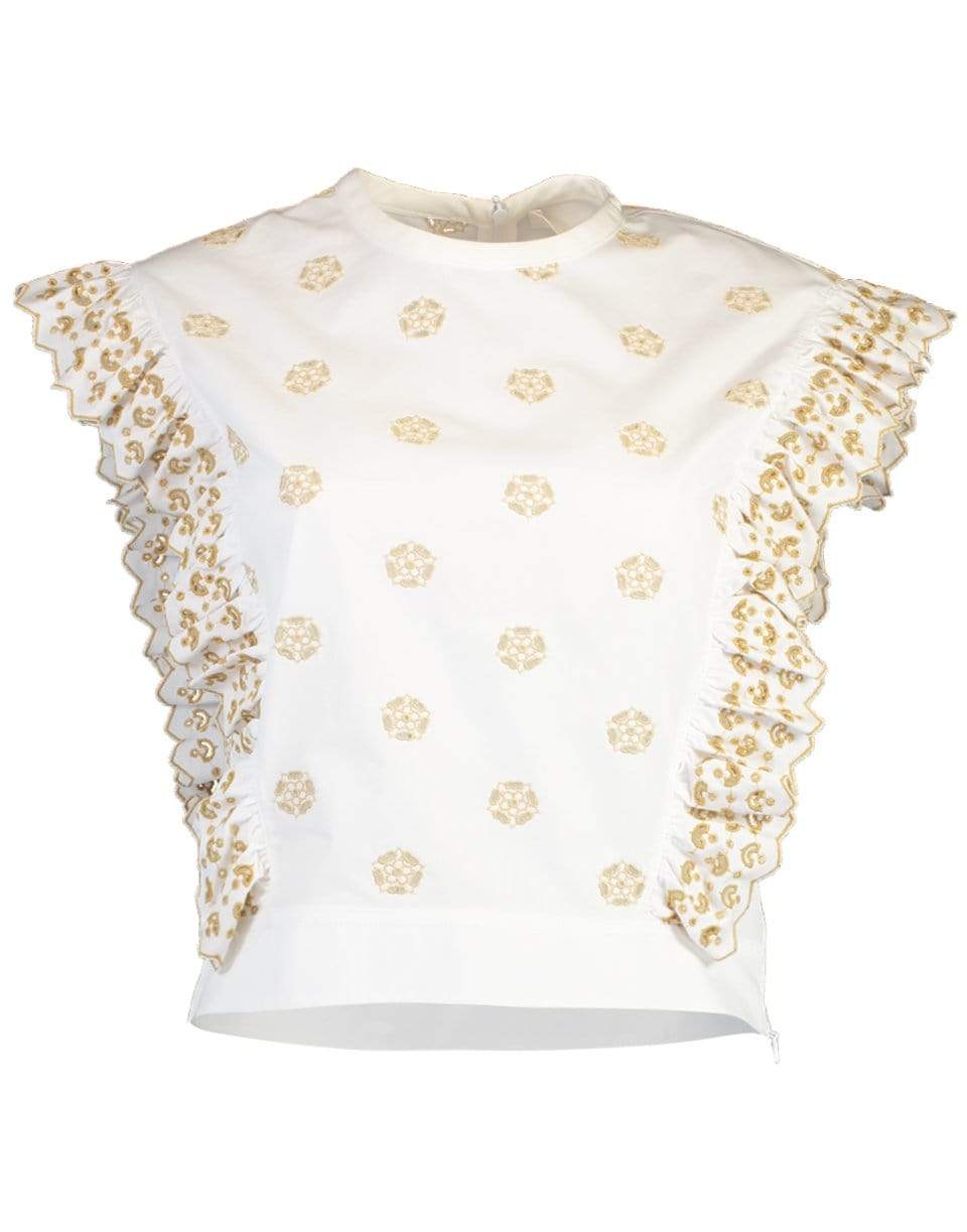 CHLOÉ-Embroidered Floral Shirt-