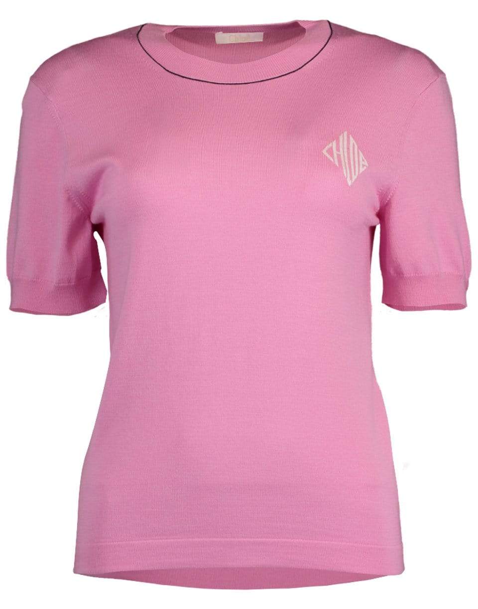 CHLOÉ-Short Sleeve Crewneck Sweater-