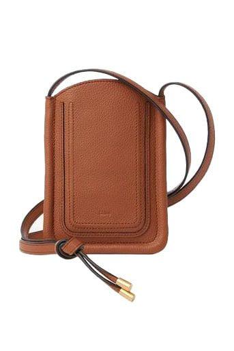 CHLOÉ-Marcie Phone Pouch-TAN