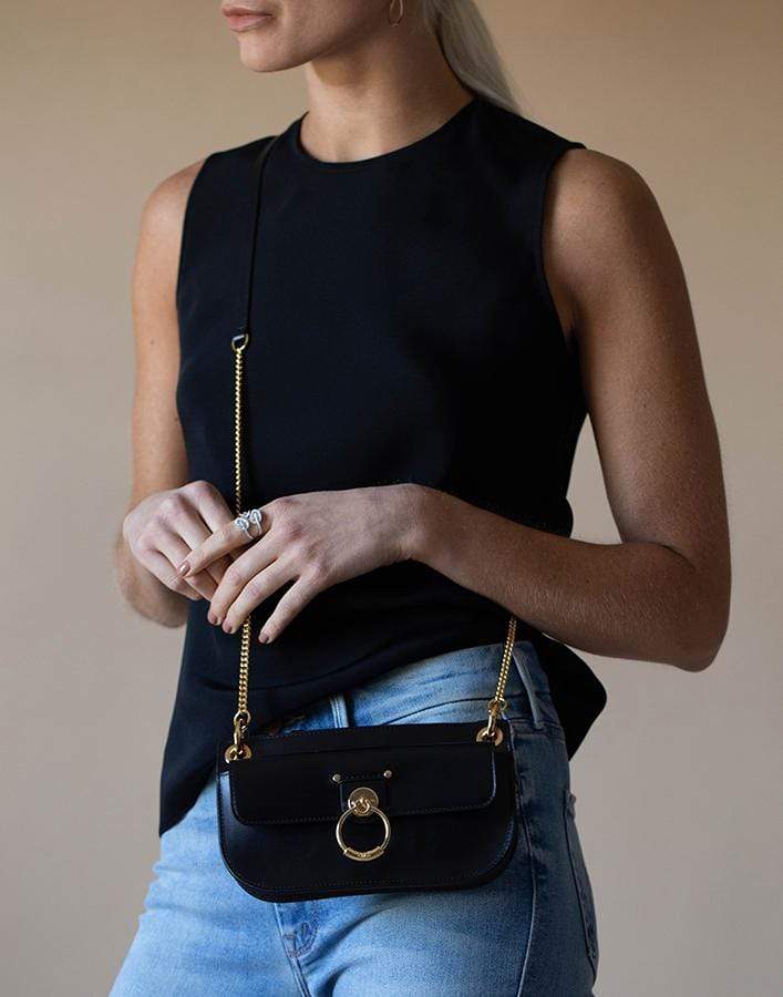 CHLOÉ-Black Tess Crossbody Pouch-BLACK