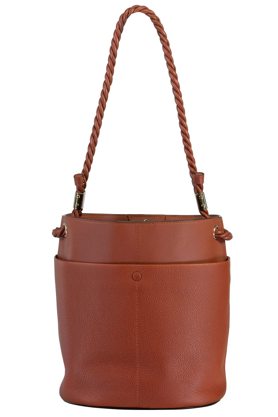 CHLOÉ-Medium Key Bucket Bag-BROWN