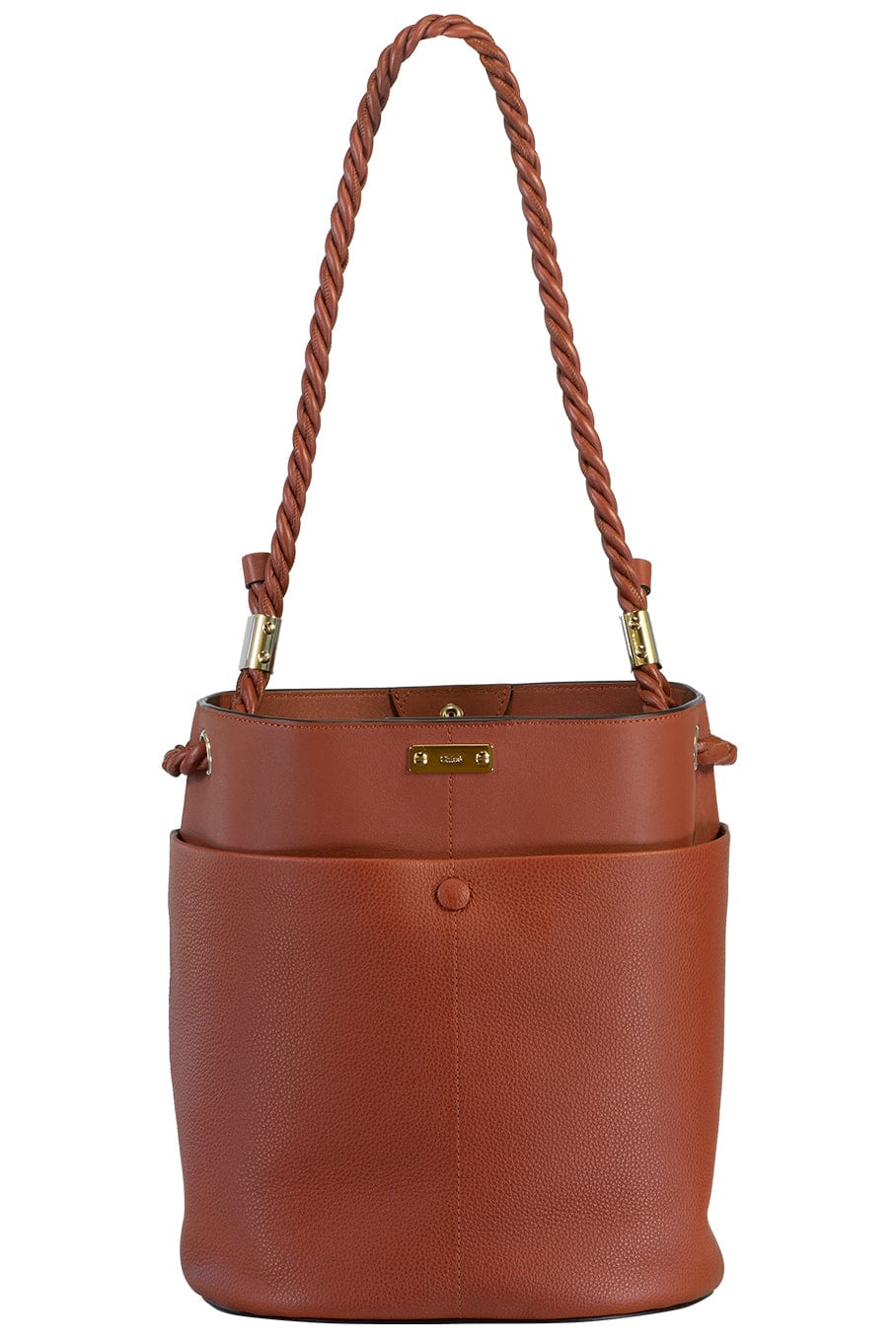 CHLOÉ-Medium Key Bucket Bag-BROWN