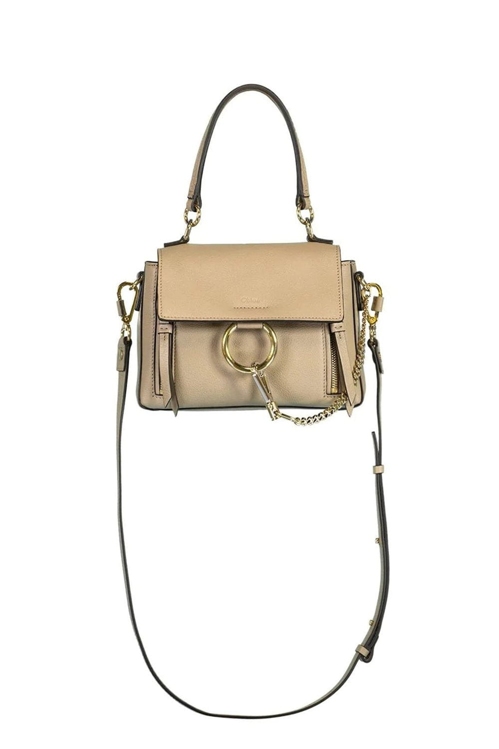 CHLOÉ-Grey Ring Detail Shoulder Bag-GREY