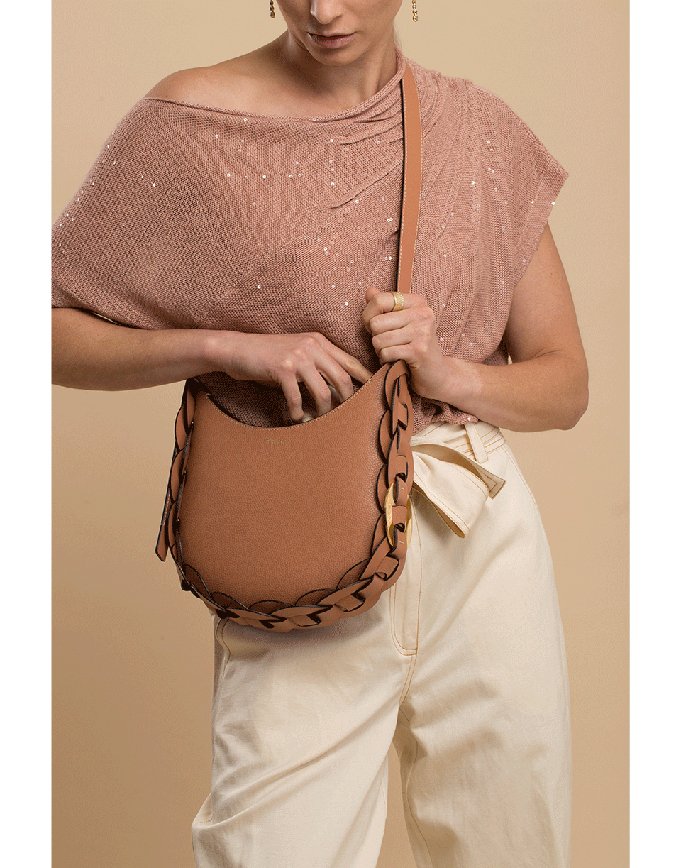 CHLOÉ-Brown Darryl Small Hobo Bag-MUTEBRWN