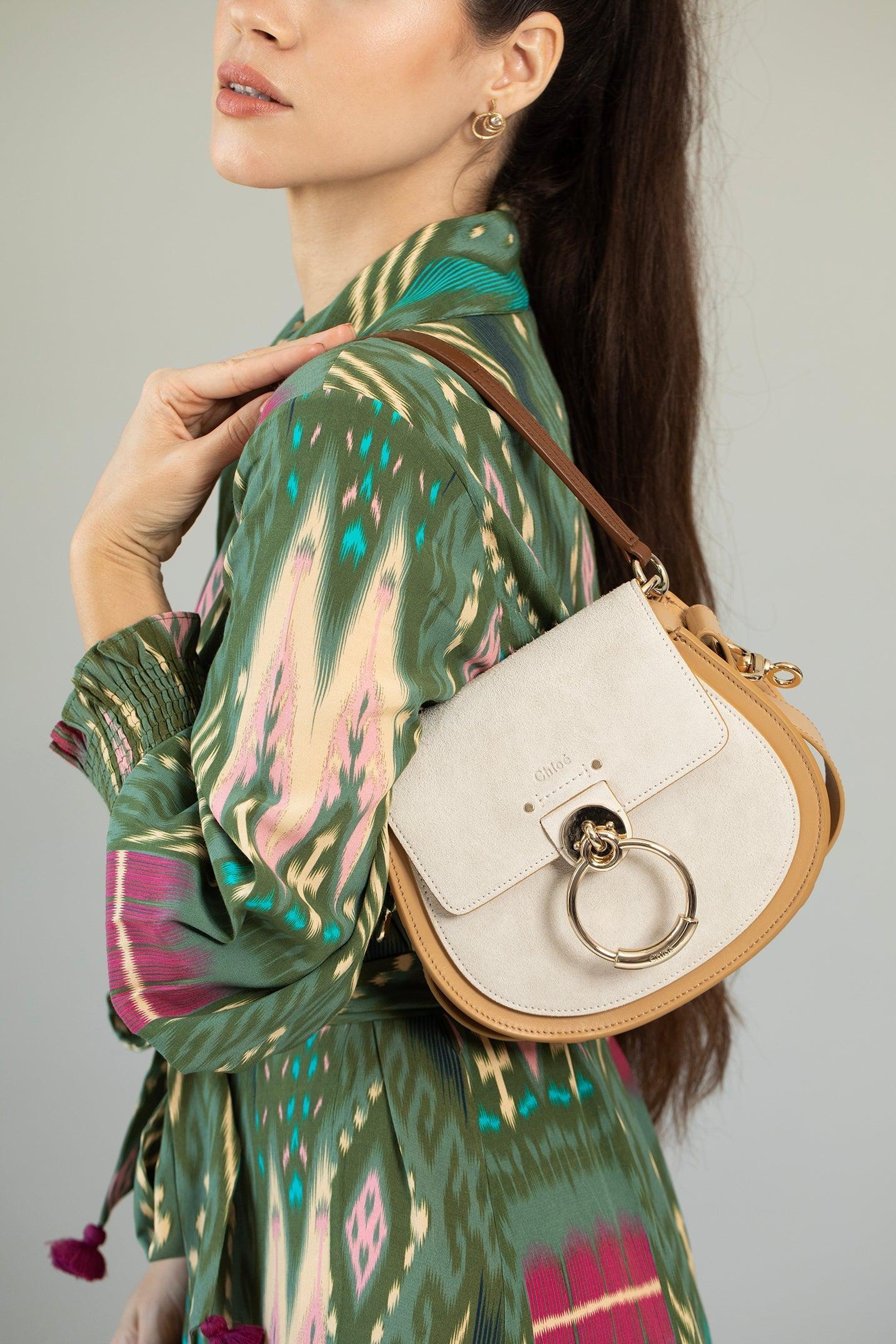 CHLOÉ-Small Tess Saddle Bag-NUDE