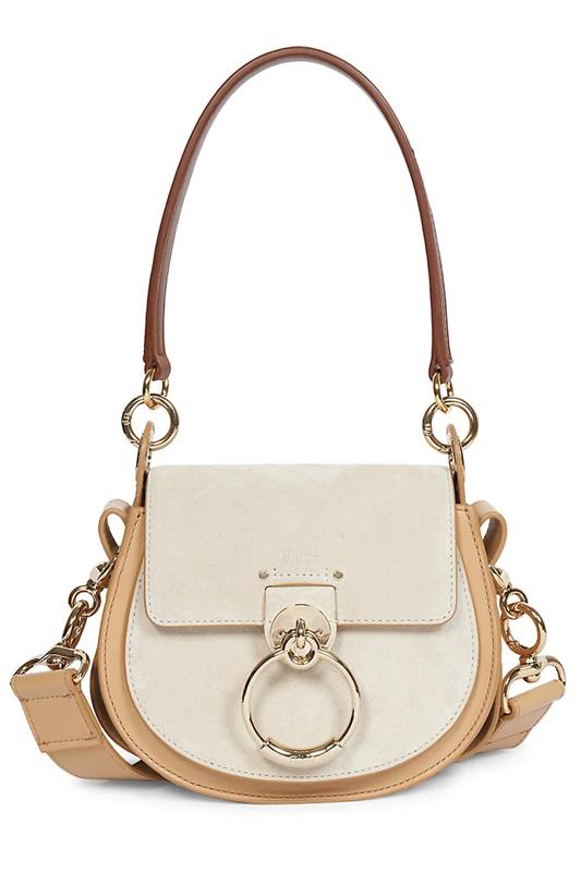 CHLOÉ-Small Tess Saddle Bag-NUDE