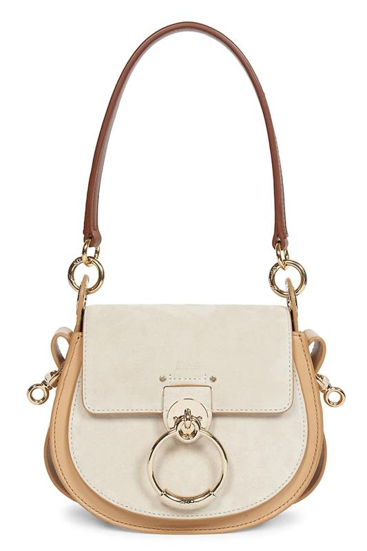 CHLOÉ-Small Tess Saddle Bag-NUDE