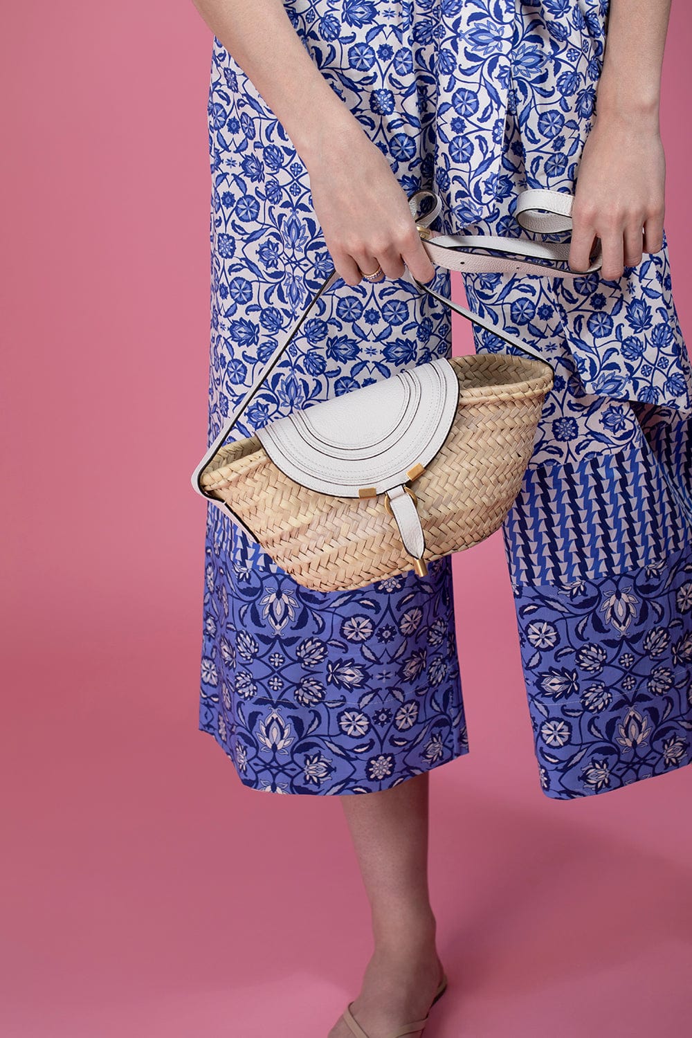 CHLOÉ-Small Marcie Basket Bag - White-WHITE